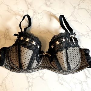 Curvy Kate 34DD lined underwire balconette bra in black